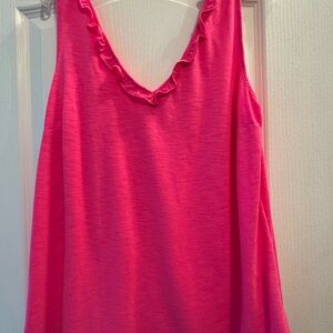 Lilly Pulitzer Fuchsia Ruffled Tank Top